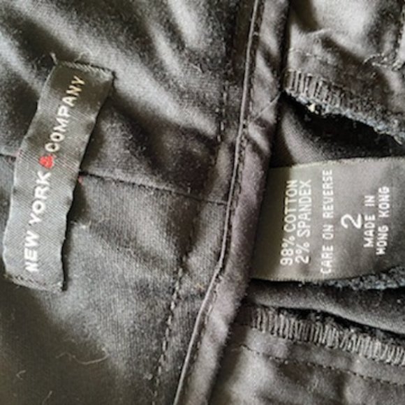 New * NEW YORK & COMPANY * BLACK Cropped CAPRI Stretch PANTS * Pockets * sz 2 - Picture 9 of 9